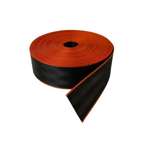 Veiligheidsgordelband / Autogordelband | 5-Baans geweven | Audi RS | Zwart - Oranje | 48 mm