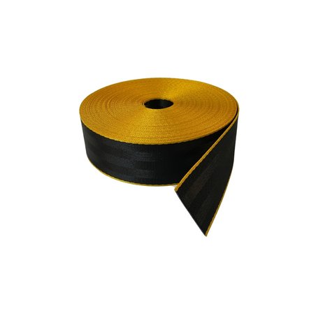 Veiligheidsgordelband / Autogordelband | 5-Baans geweven | Audi RS | Zwart - Geel | 48 mm Veiligheidsgordelband / Autogordelband | 5-Baans geweven | Audi RS | Zwart - Geel | 48 mm