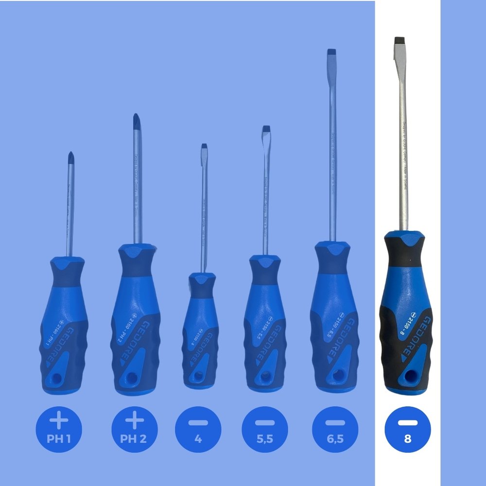 Gedore Gedore | Schroevendraaier | Plat | 8 mm | 2150 - 8 | met 3K-greep Gedore Gedore | Schroevendraaier | Plat | 8 mm | 2150 - 8 | met 3K-greep