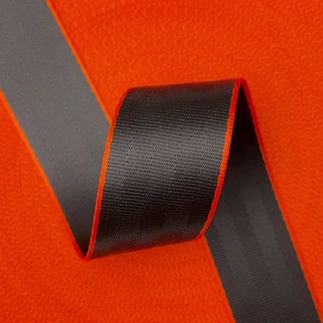 Veiligheidsgordelband / Autogordelband | 5-Baans geweven | Audi RS | Zwart - Oranje | 48 mm