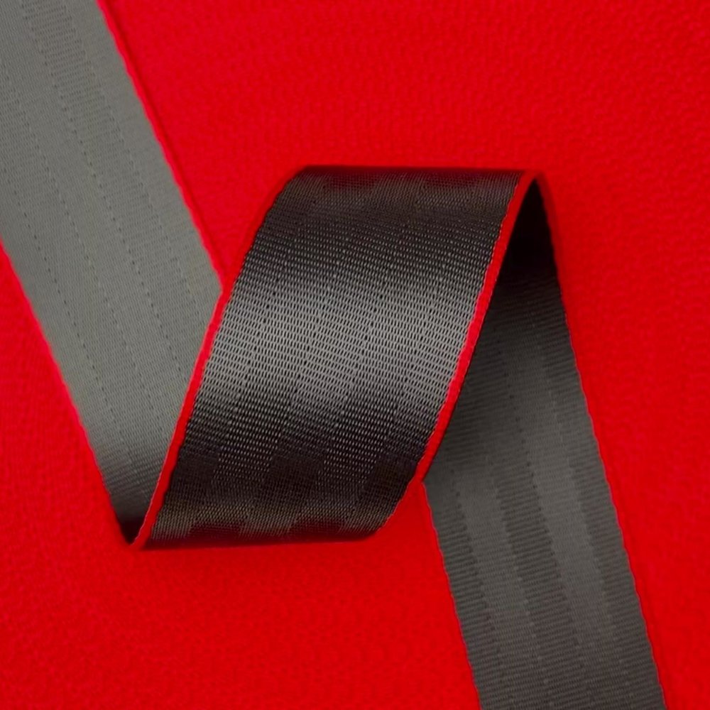 Veiligheidsgordelband / Autogordelband | 5-Baans geweven | Audi RS | Zwart - Rood | 48 mm Veiligheidsgordelband / Autogordelband | 5-Baans geweven | Audi RS | Zwart - Rood | 48 mm