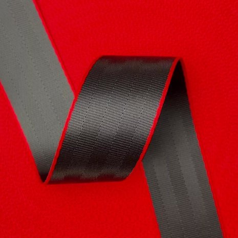 Veiligheidsgordelband / Autogordelband | 5-Baans geweven | Audi RS | Zwart - Rood | 48 mm Veiligheidsgordelband / Autogordelband | 5-Baans geweven | Audi RS | Zwart - Rood | 48 mm