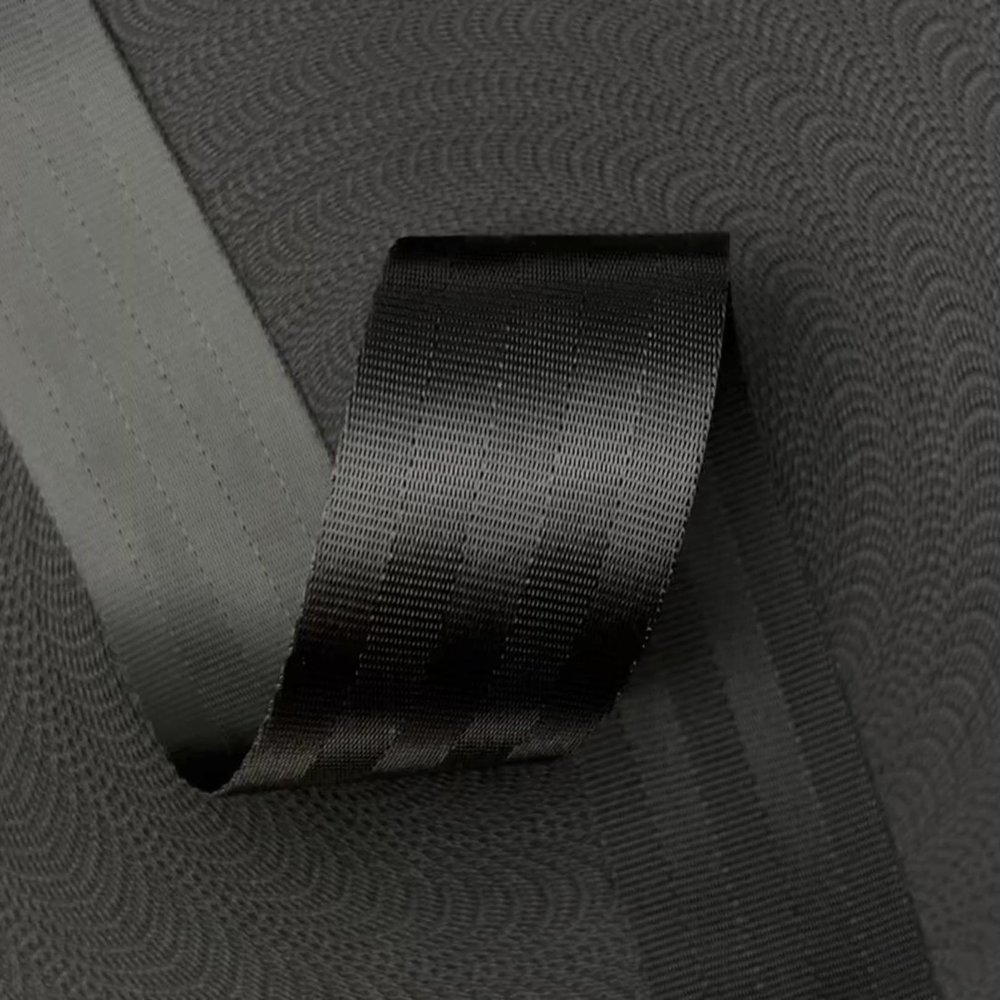 Veiligheidsgordelband / Autogordelband | 5-Baans geweven | Zwart | 48 mm