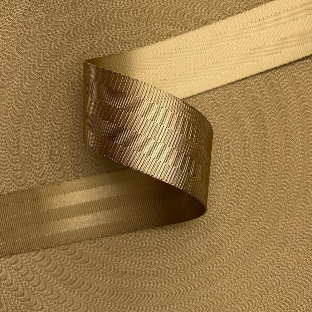 Veiligheidsgordelband / Autogordelband | 5-Baans geweven | Gold | 48 mm