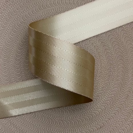 Veiligheidsgordelband / Autogordelband | 5-Baans geweven | Beige | 48 mm Veiligheidsgordelband / Autogordelband | 5-Baans geweven | Beige | 48 mm