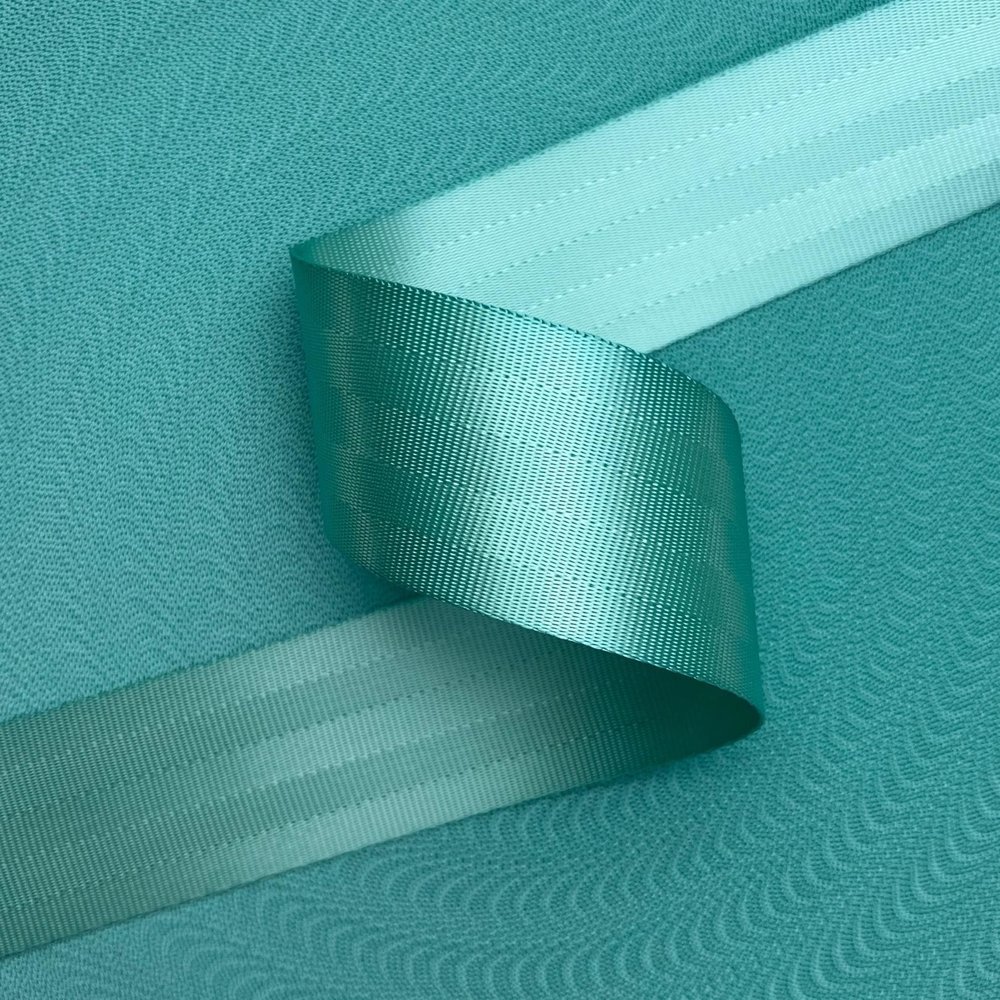 Veiligheidsgordelband / Autogordelband | 5-Baans geweven | Turquoise | 48 mm