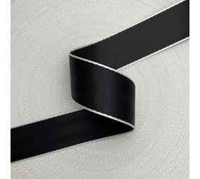 Veiligheidsgordelband / Autogordelband | 5-Baans geweven | Audi RS | Zwart - Wit | 48 mm