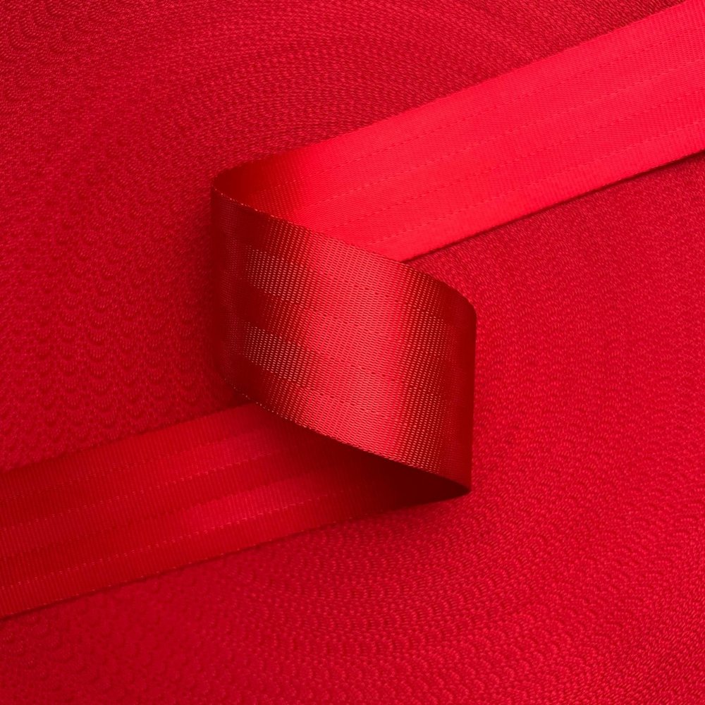 Veiligheidsgordelband / Autogordelband | 5-Baans geweven | Rood | 48 mm Veiligheidsgordelband / Autogordelband | 5-Baans geweven | Rood | 48 mm