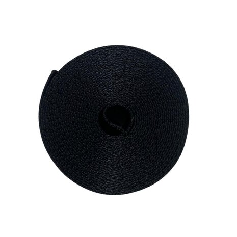 Veiligheidsgordelband / Autogordelband | 5-Baans geweven | Zwart | 48 mm