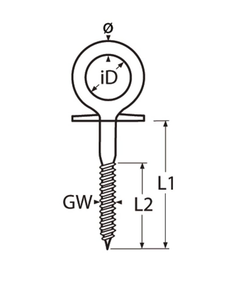 Marinetech | Oogschroef met flens | RVS | M8 x 83 mm | Oog diameter 16 mm Marinetech | Oogschroef met flens | RVS | M8 x 83 mm | Oog diameter 16 mm
