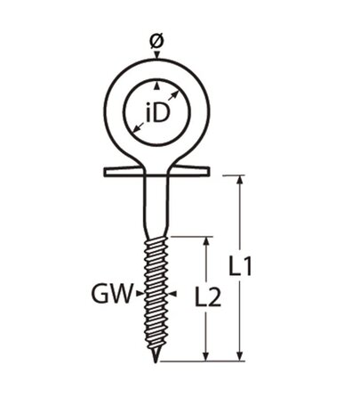 Marinetech | Oogschroef met flens | RVS | M8 x 83 mm | Oog diameter 16 mm Marinetech | Oogschroef met flens | RVS | M8 x 83 mm | Oog diameter 16 mm