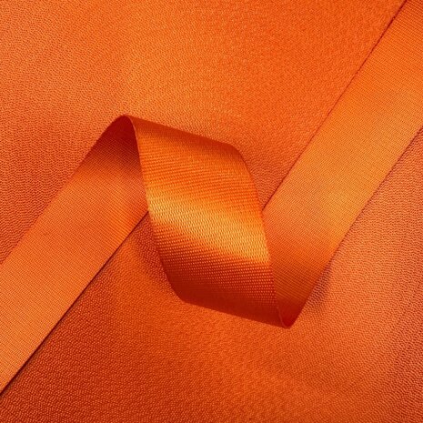 Veiligheidsgordelband / Autogordelband | 1-Baan geweven | Oranje | 48 mm