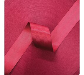 Veiligheidsgordelband / Autogordelband | 5-Baans geweven | Donker Rood | 48 mm