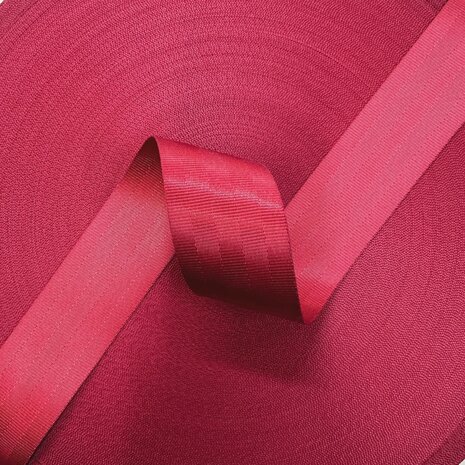 Veiligheidsgordelband / Autogordelband | 5-Baans geweven | Donker Rood | 48 mm Veiligheidsgordelband / Autogordelband | 5-Baans geweven | Donker Rood | 48 mm