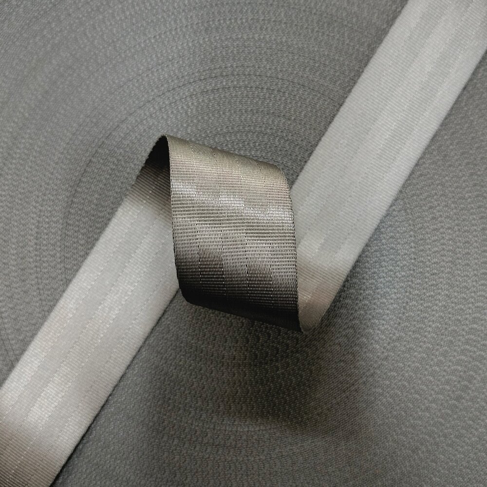 Veiligheidsgordelband / Autogordelband | 5-Baans geweven | Staal Grijs | 48 mm