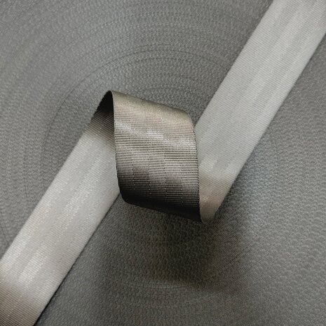 Veiligheidsgordelband / Autogordelband | 5-Baans geweven | Staal Grijs | 48 mm