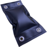 Zandzak | Mat Zwart PVC Doek | met 4 RVS DIN 12 zeilkousen | 15 x 27 cm | 1 kg