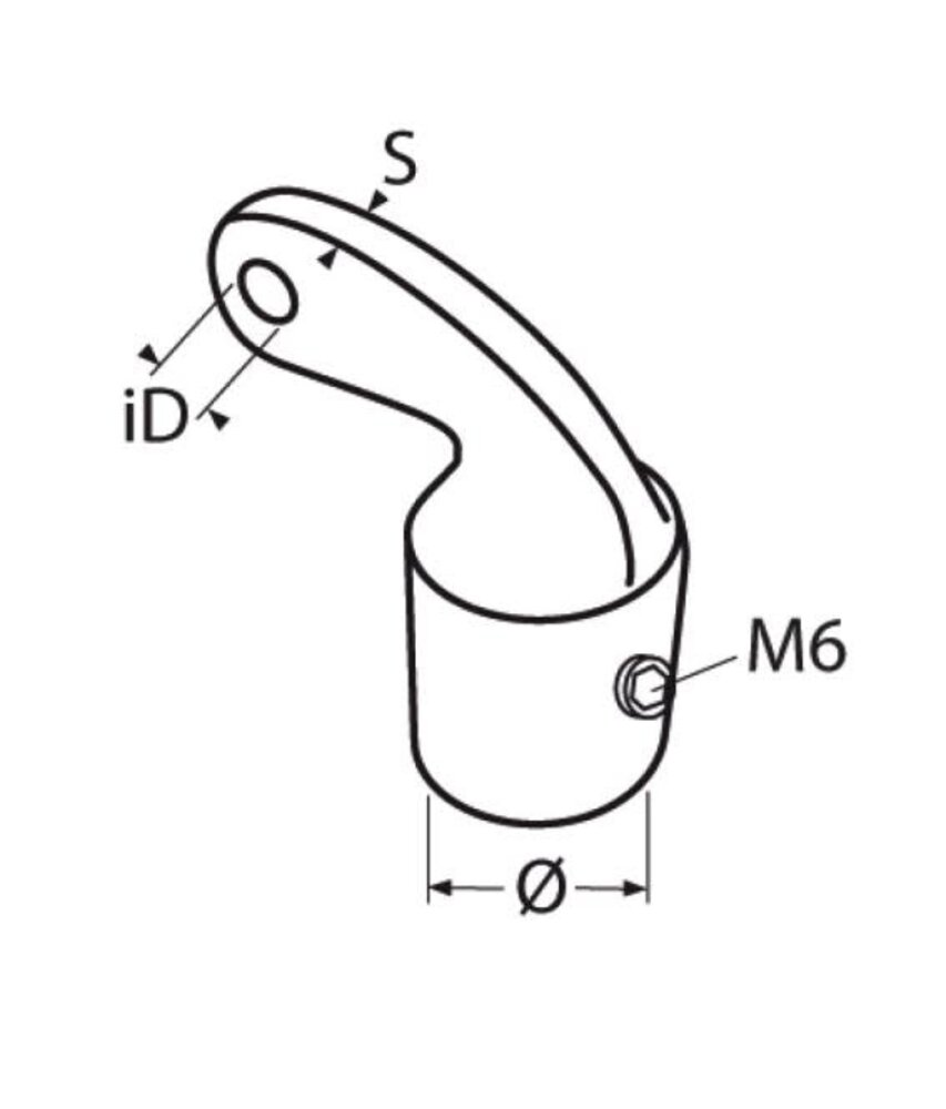 Marinetech Marinetech | Eindstuk met haakse flens | RVS | 22 mm
