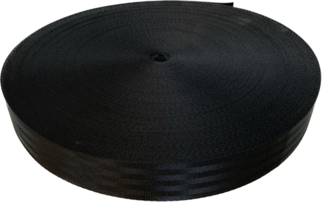 Veiligheidsgordelband / Autogordelband | 7-Baans geweven | Zwart | 48 mm Veiligheidsgordelband / Autogordelband | 7-Baans geweven | Zwart | 48 mm