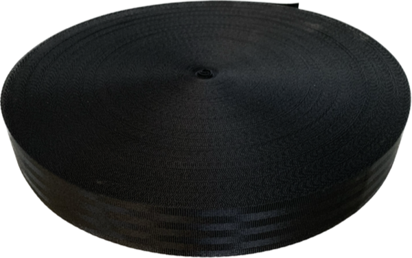 Veiligheidsgordelband / Autogordelband | 7-Baans geweven | Zwart | 48 mm Veiligheidsgordelband / Autogordelband | 7-Baans geweven | Zwart | 48 mm