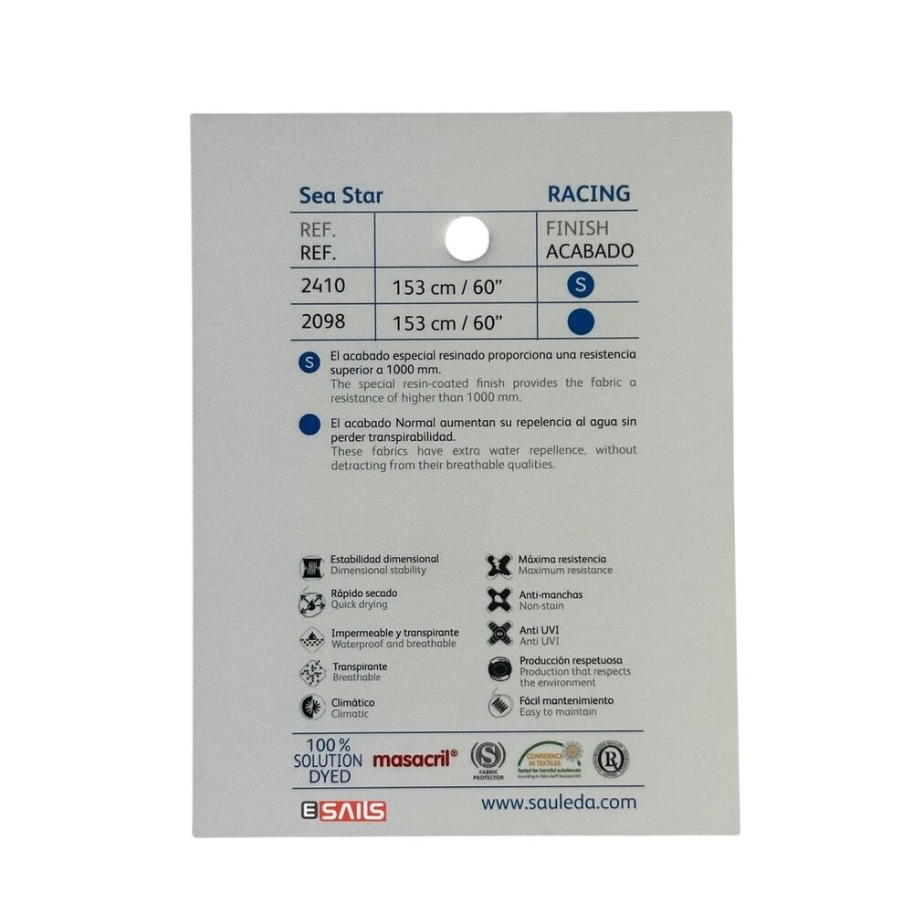 Sauleda Sauleda | Sea Star Special | Bootdoek | Breedte 153 cm | 330 gr/m2 | Kleur 2410 RACING Sauleda Sauleda | Sea Star Special | Bootdoek | Breedte 153 cm | 330 gr/m2 | Kleur 2410 RACING
