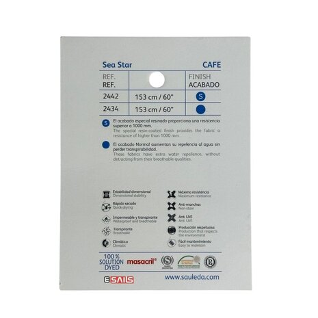 Sauleda Sauleda | Sea Star Special | Bootdoek | Breedte 153 cm | 330 gr/m2 | Kleur 2442 CAFE