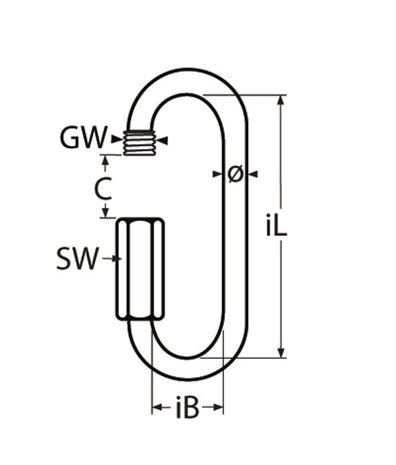 Marinetech | Noodschalm | RVS | met grote opening | 100 x 23 x 12 mm
