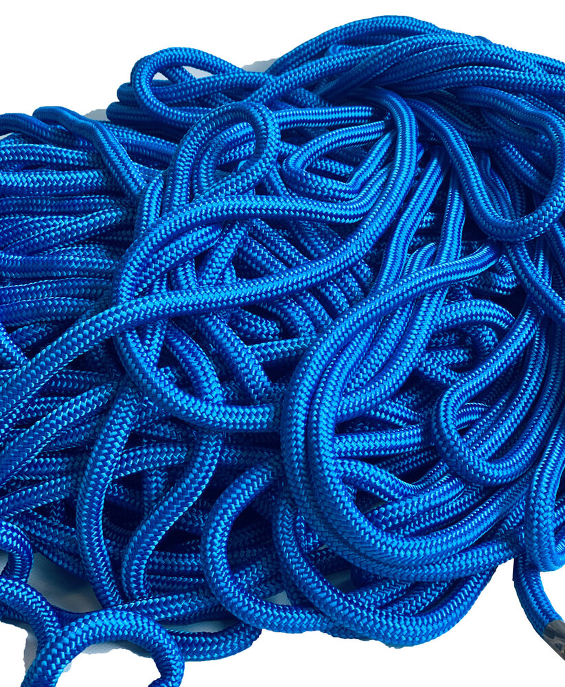 Loodkoord | Double Braid | Blauw | 8mm | 100 gr/m | Prijs per meter