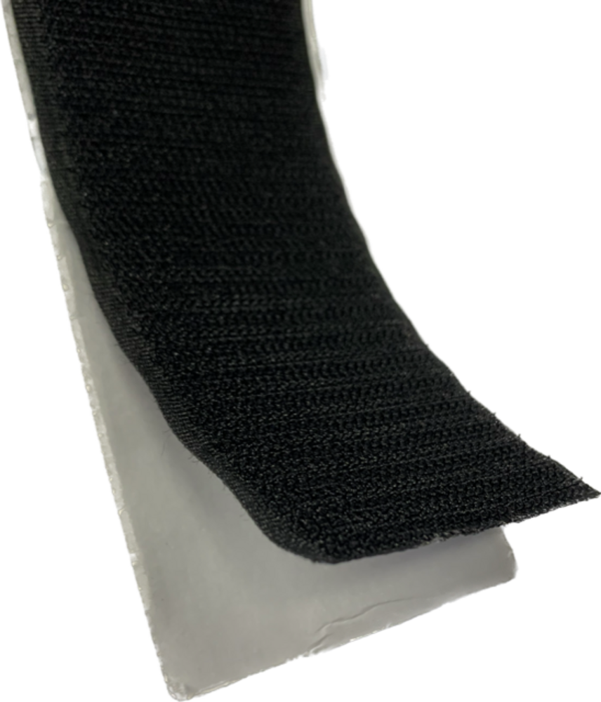 Klittenband | Zelfklevend | Zwart | Haak (Hard) | 25 mm | Prijs per meter