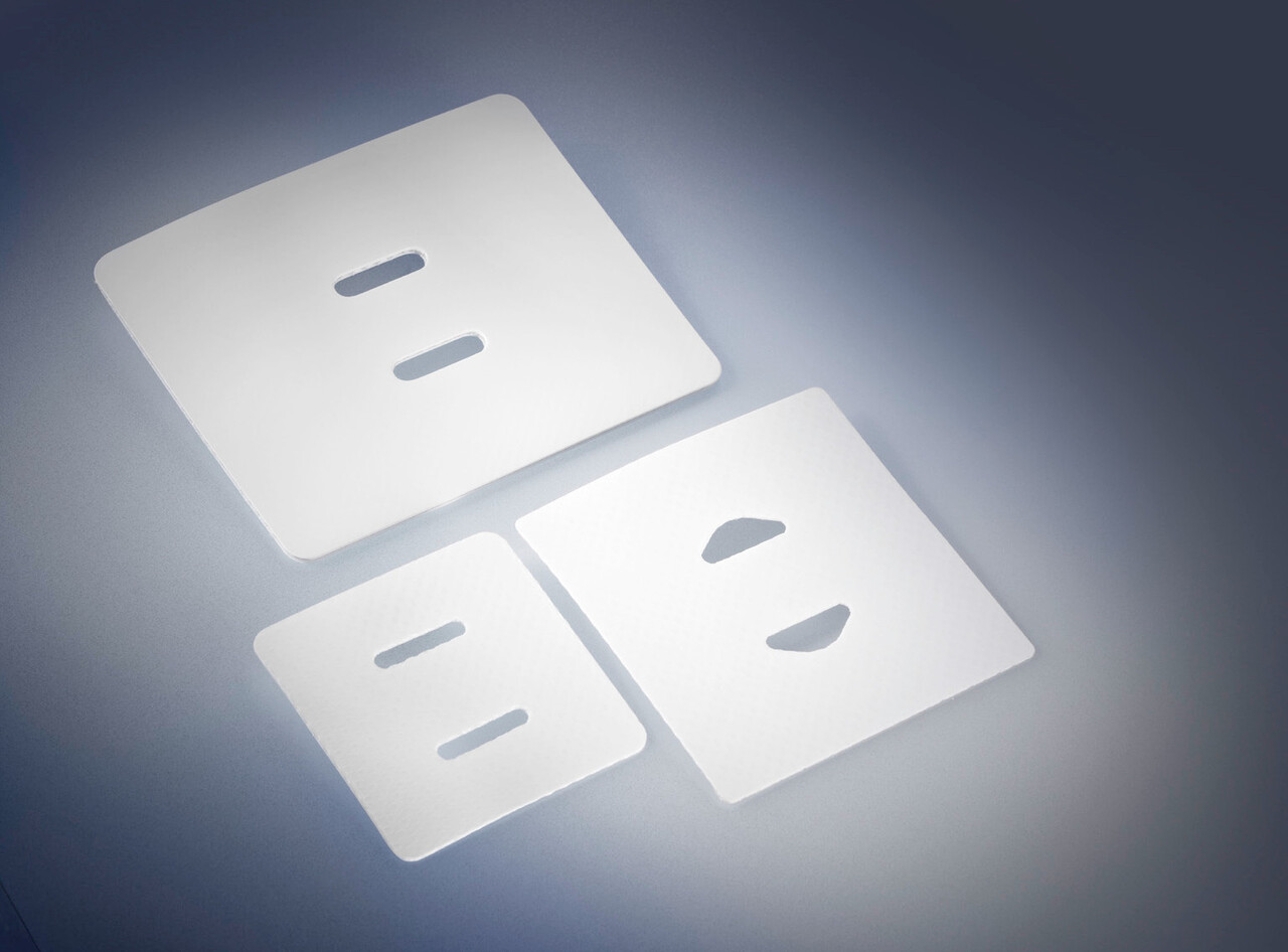 MH Lashoek | PVC doek met 2 sleuven | 60 x 60 mm | Wit