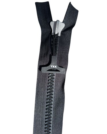 YKK YKK | Rits Bloktand | 15V | Deelbaar | 15mm | Met RVS Runner + Trekkers | Zwart 2,5 m