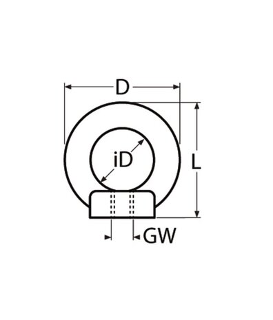 Marinetech Marinetech | Oogmoer | RVS | Schroefdraad M8 | Opening 20 mm