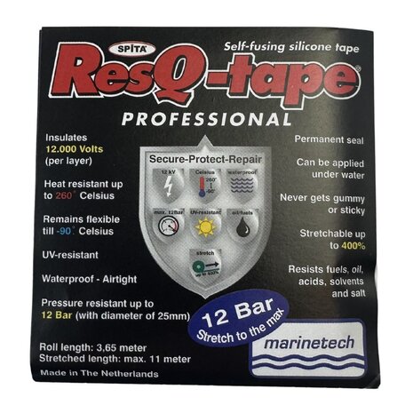 Marinetech Marinetech | ResQ-tape | Repair Tape | 25 x 3650 mm | Blauw