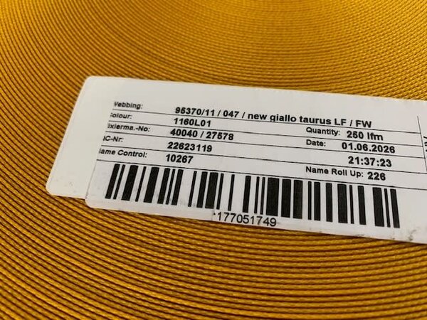 Berger Group Berger | Veiligheidsgordelband / Autogordelband | 5-Baans geweven | Geel # New Giallo Taurus | 47 mm Berger Group Berger | Veiligheidsgordelband / Autogordelband | 5-Baans geweven | Geel # New Giallo Taurus | 47 mm