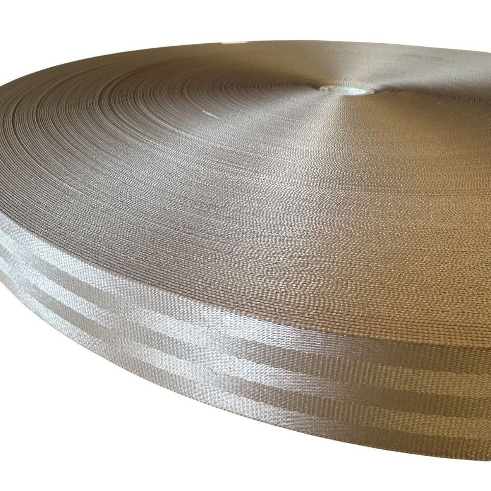 Berger Group Berger | Veiligheidsgordelband / Autogordelband | 5-Baans geweven | Mojave | 47 mm | Rol 250 m Berger Group Berger | Veiligheidsgordelband / Autogordelband | 5-Baans geweven | Mojave | 47 mm | Rol 250 m