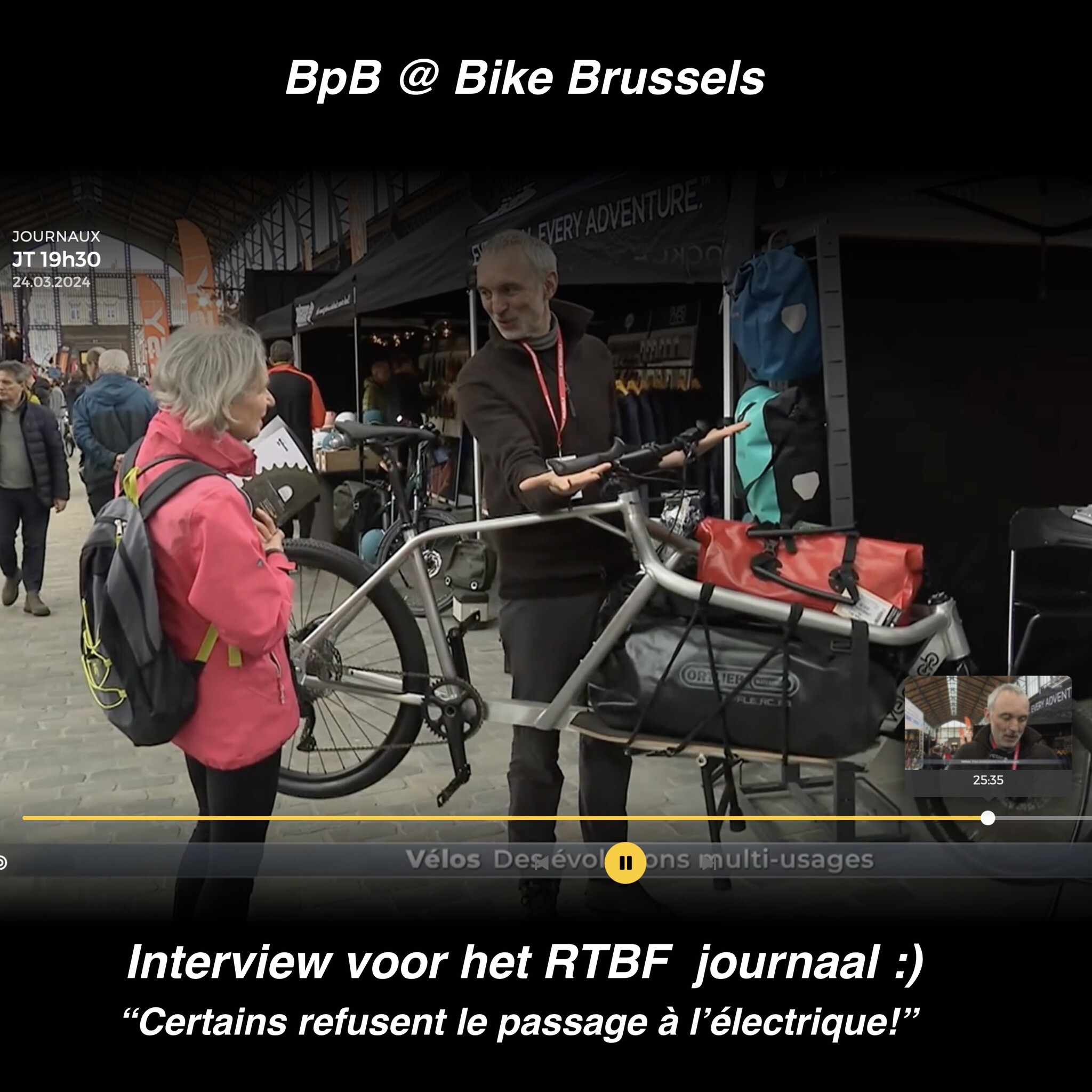 Interview op Bike Brussels 2024 door het RTBF journaal