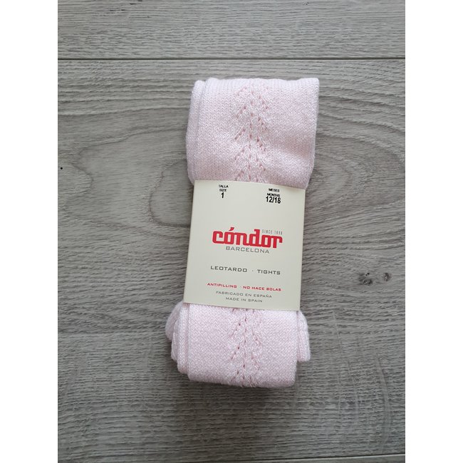 Cóndor Roze kousenbroek met visgraatpatroon.