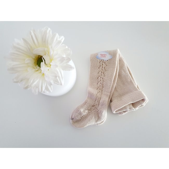 Cóndor Beige kousenbroek met visgraatpatroon.   "LINO"