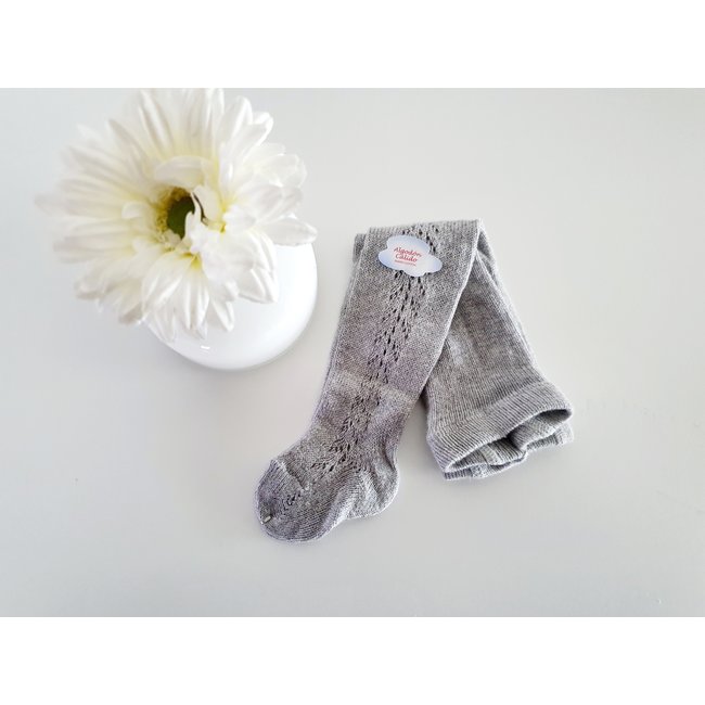 Cóndor Lichtgrijze kousenbroek met visgraatpatroon.   "ALUMINIO"