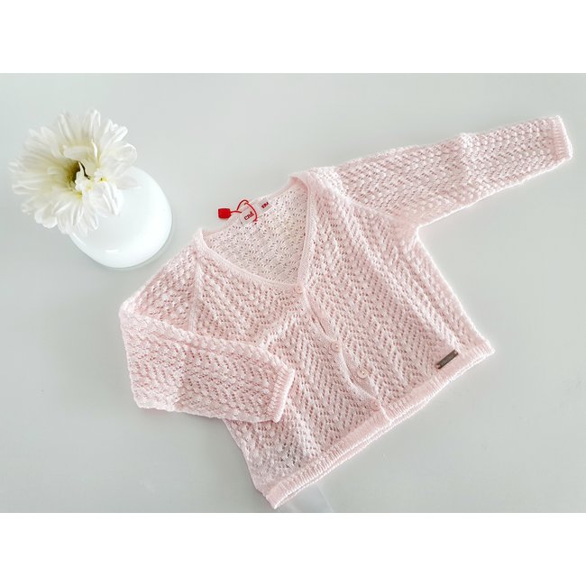 Cóndor Opengewerkte cardigan lichtroze