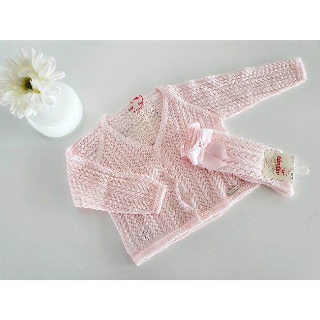 Cóndor Opengewerkte cardigan lichtroze