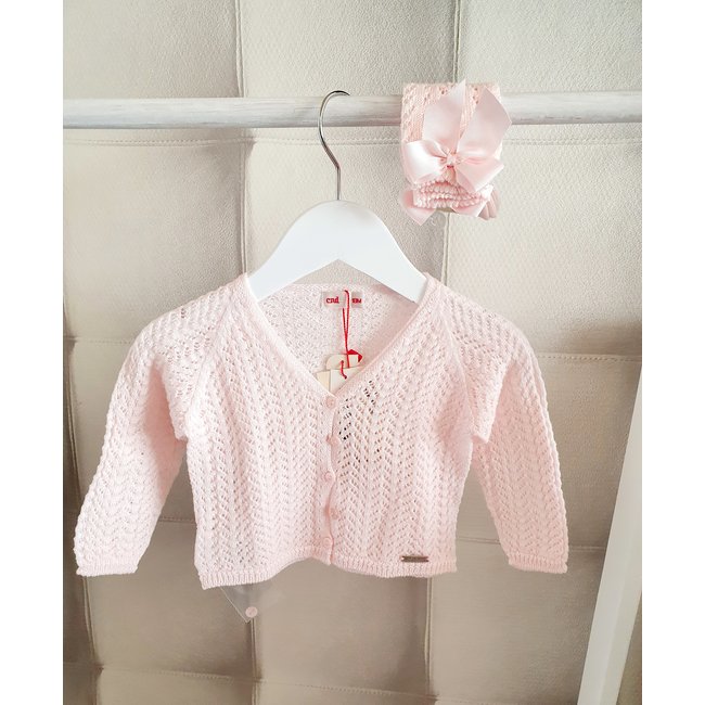 Cóndor Opengewerkte cardigan lichtroze