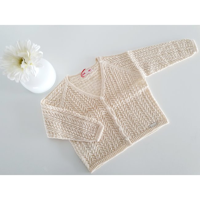 Cóndor Opengewerkte cardigan beige "LINO"
