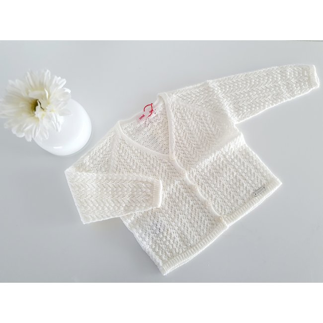 Cóndor Opengewerkte cardigan gebroken wit "NATA"