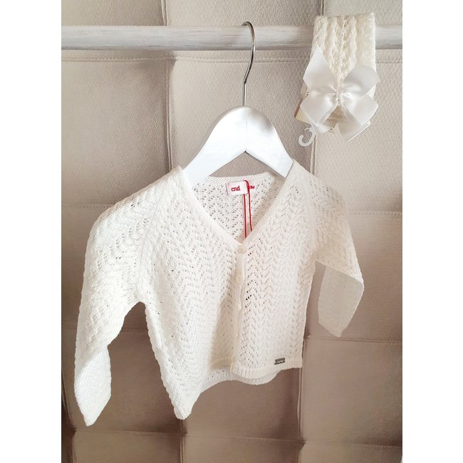 Cóndor Opengewerkte cardigan gebroken wit "NATA"