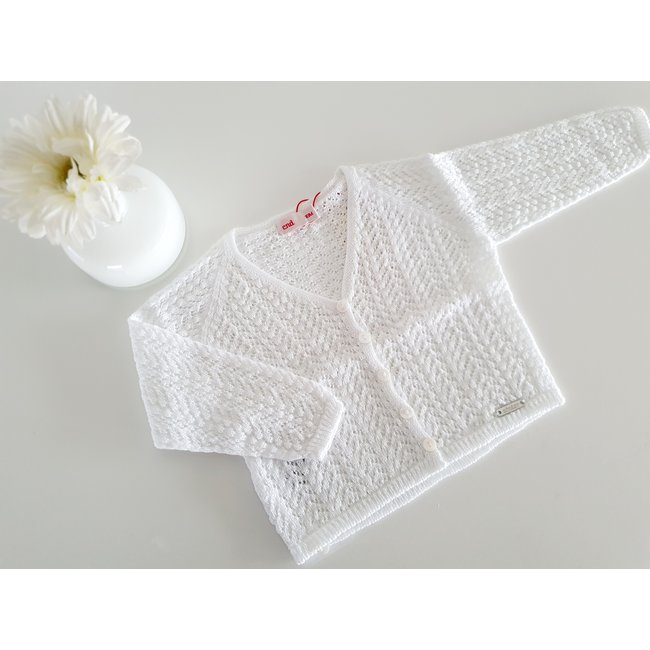 Cóndor Opengewerkte cardigan wit