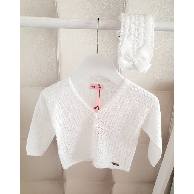 Cóndor Opengewerkte cardigan wit