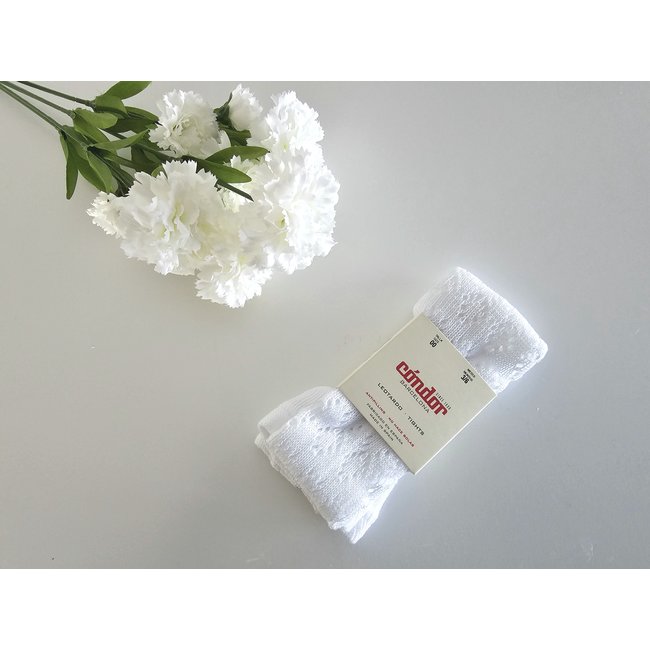 Cóndor Geometrisch opengewerkte kousenbroek wit