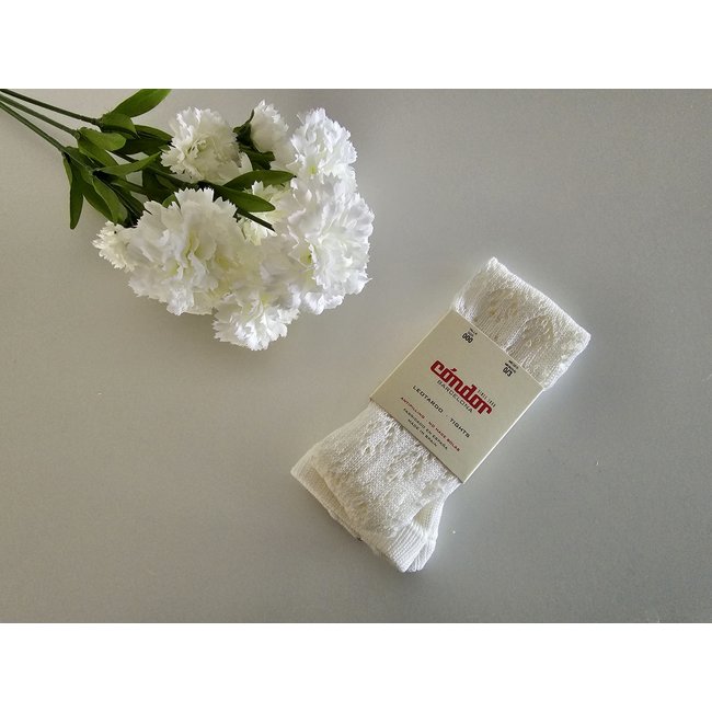 Cóndor Geometrisch opengewerkte kousenbroek ivoor "NATA"