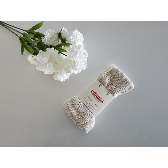 Cóndor Geometrisch opengewerkte kousenbroek beige "LINO"